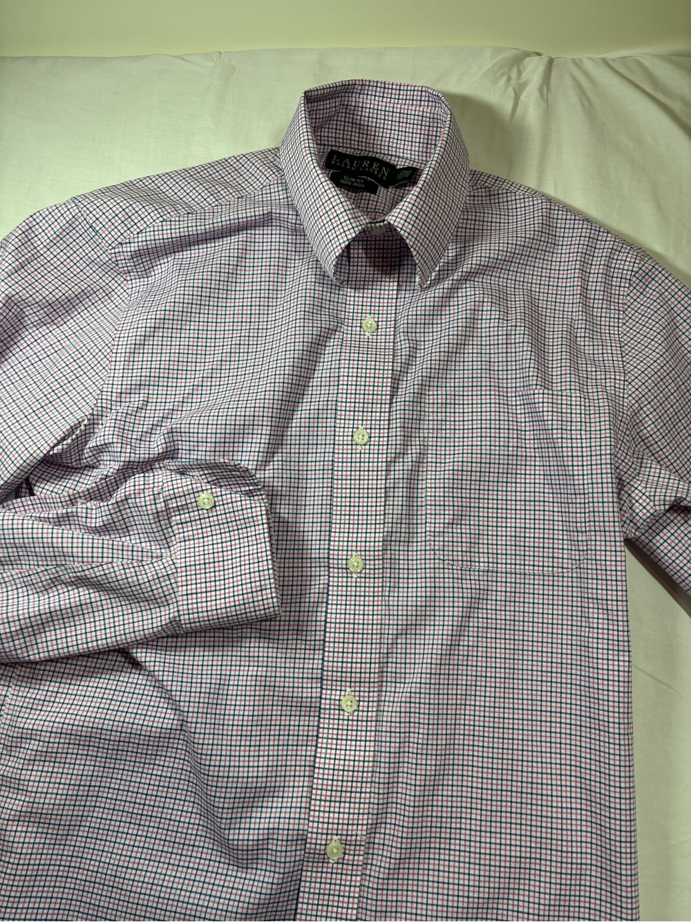 Ralph Lauren Men's Button-Down Check Shirt in Purple and White